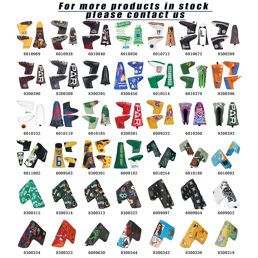 Wholesale Custom Logo Golf Head Covers Golf Headcovers Club Embroidery PU Leather Driver Fairway Hybrid Utility Golf Accessories