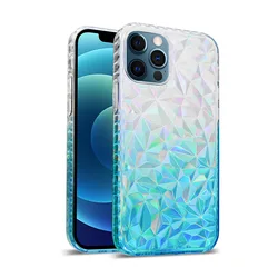 Factory Custom Fashion Diamond Gradient Cell Phone Case Airbag Bumper Armor Protect for iPhone Back Cover