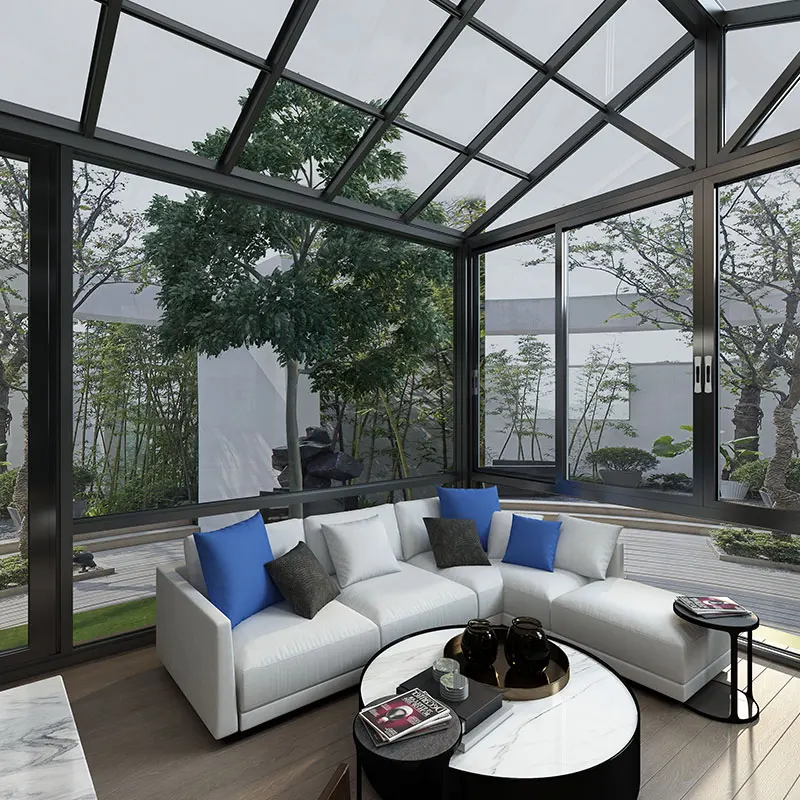 Lowe Tempered Glass Aluminum Frame Sunroom Prefabricated Custom Winter Garden