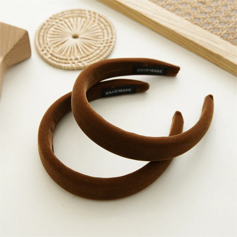 Custom Fashion  Women Wide Padded  Gentle Autumn And Winter High Skull Artifact Melard Color Ripe Pumpkin Designer Headbands