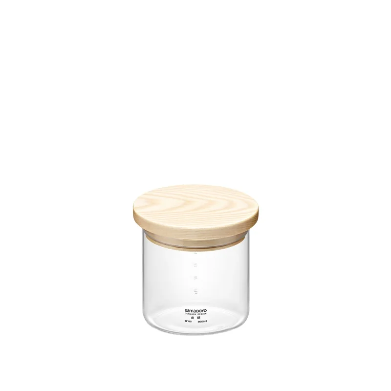 Wholesale Price Hot Sale Glass Storage Jar Storage Cans Glass Seal Pot with Wooden Lid