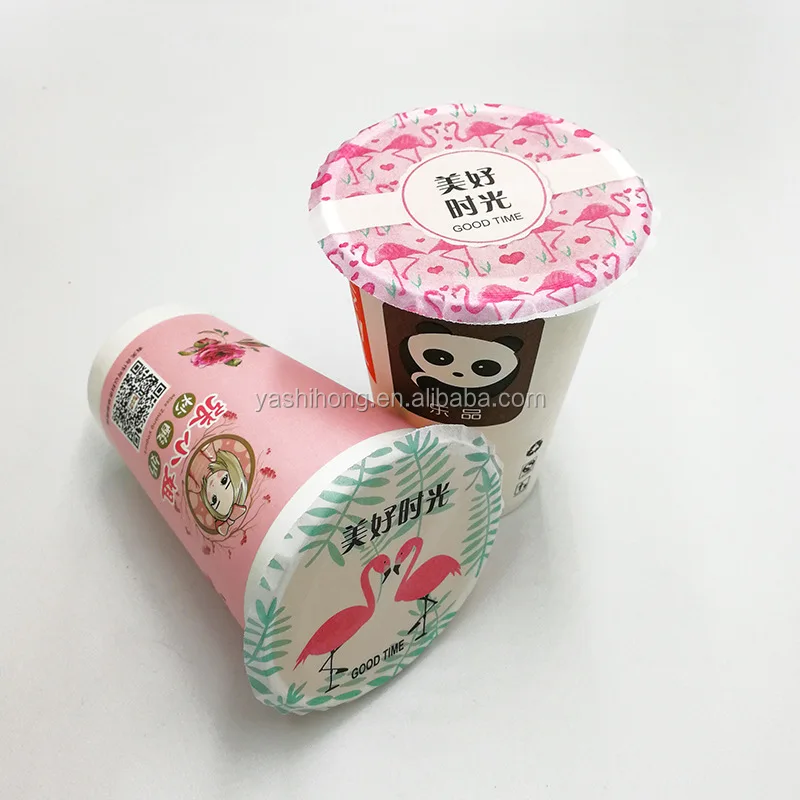 
Custom printed design plastic PP Paper PLA cup bubble milk tea sealing film roll 