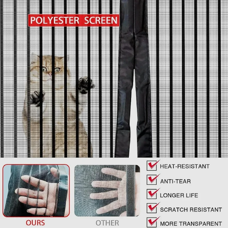 Chinese Supplier Mesh Magnetic Curtain with Multiple Colors and Patterns Available Mosquito-Proof Door Curtain