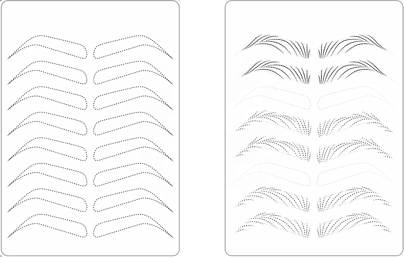 Custom LOGO Shading Outline Pad Ombre Powder Brow Shape Nano Hair Stroke Brows Pmu Latex Double Side Practice Skin for Eyebrows