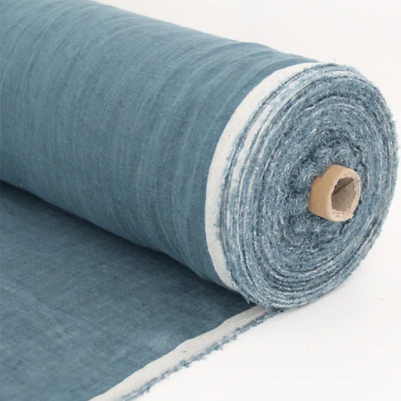 Stone washed Linen gauze fabrics with soft hand feel