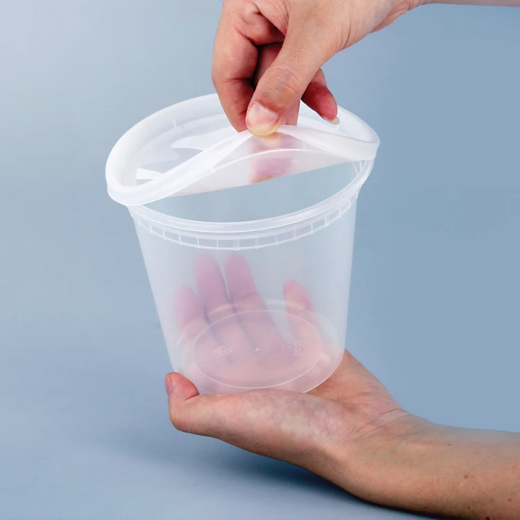 High quality disposable degradable heatable sealed food storage 32oz soup deli cup with lid