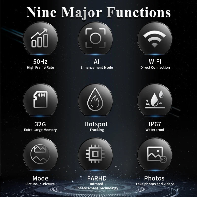 Smart Portable High Resolution Hunting Night Vision 35mm x8 Thermal Imager Monocular Scope with WIFI