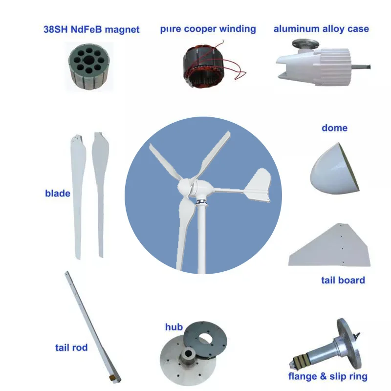 Hot Sale 10kw System High Efficient Windmills 96V-380V Wind Solar Hybrid Power System Wind Turbine Generator Wind Turbine
