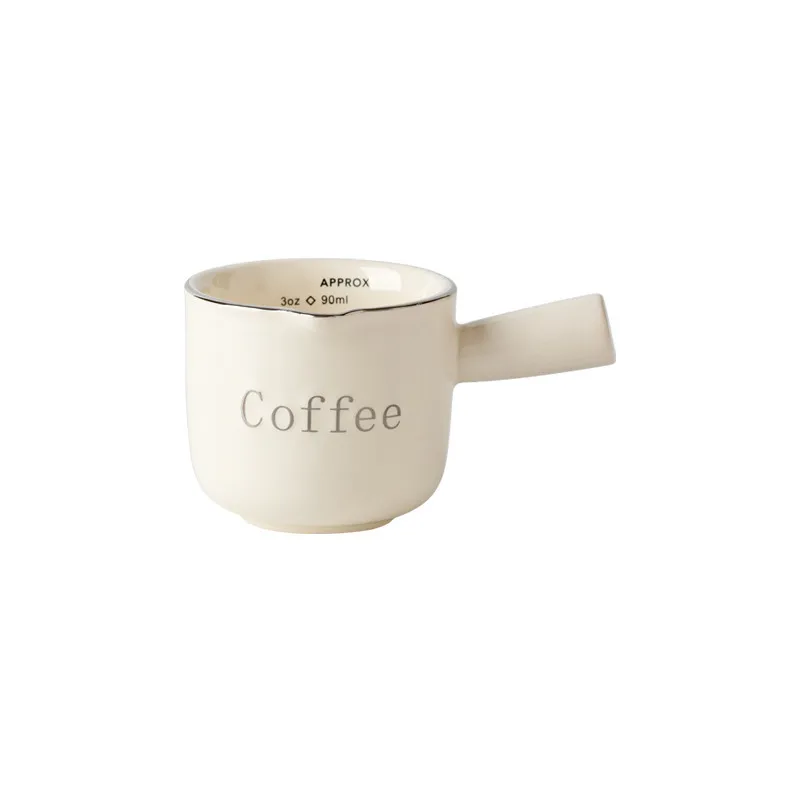 High-end Exquisite Ceramic Coffee Measuring Cup with Scale Extract Mug Small Milk Cup High Appearance Level Espresso Cup