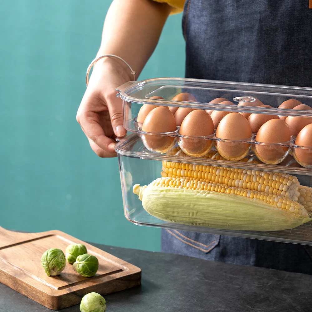 Кухонный прозрачный пластиковый контейнер для хранения продуктов