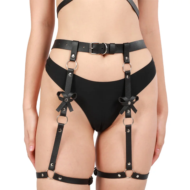 Pu Leather Chest bondage Japanese adjustable leather restraint sex 2  Adjustable Leather Bondage Body Garter Belt