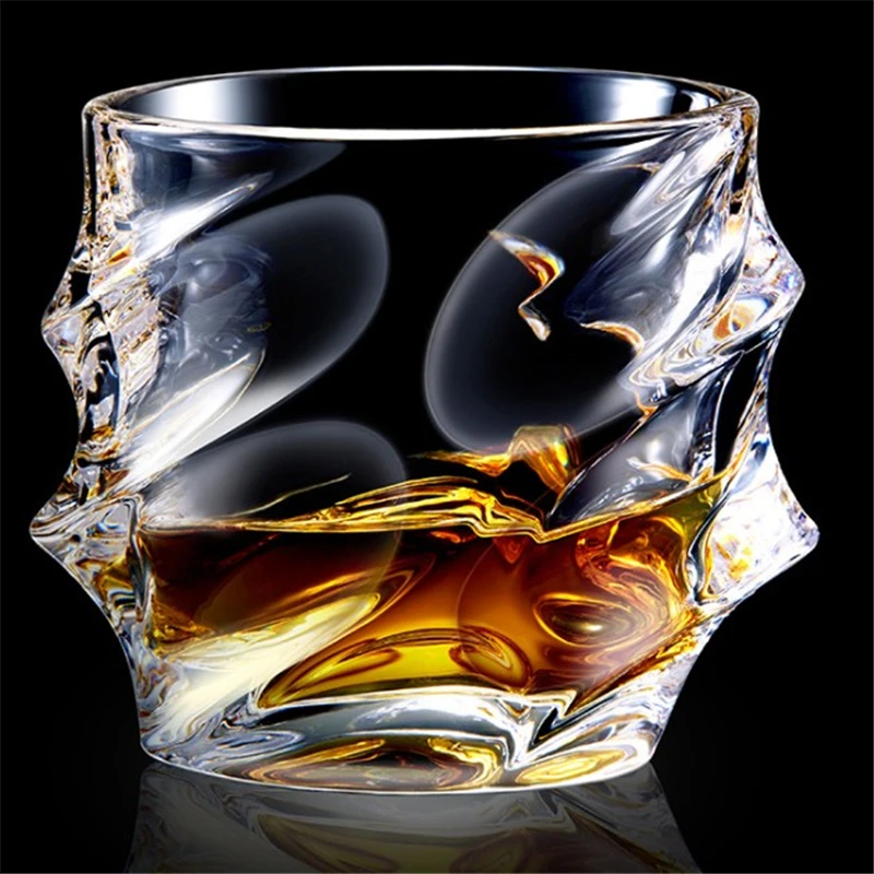 Crystal Lead Free Whiskey Cup Set Drink for Gift Bar Party Bourbon  Vodka 11 OZ Capacity