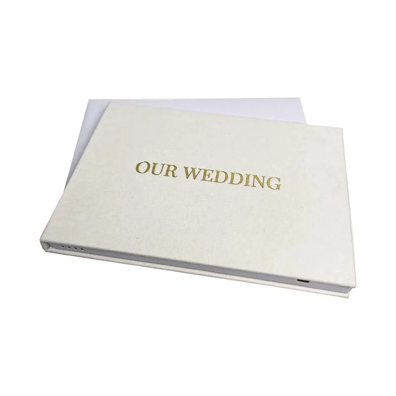 Popular of linen 7 inch for election hardcover interactive memories photo book and video brochure white