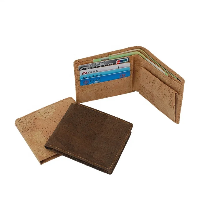 Wholesale Natural Eco Cork Pocket Coin Wallet  Portugal Cork Wallets for Men