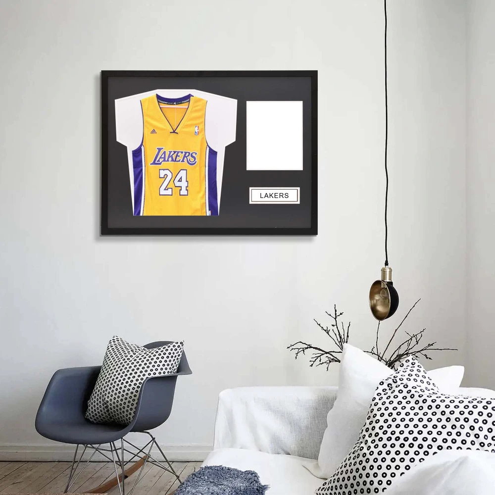 Customized Football Basketball Clothes Collection Wall-Mounted High Quality Jersey Display Frame