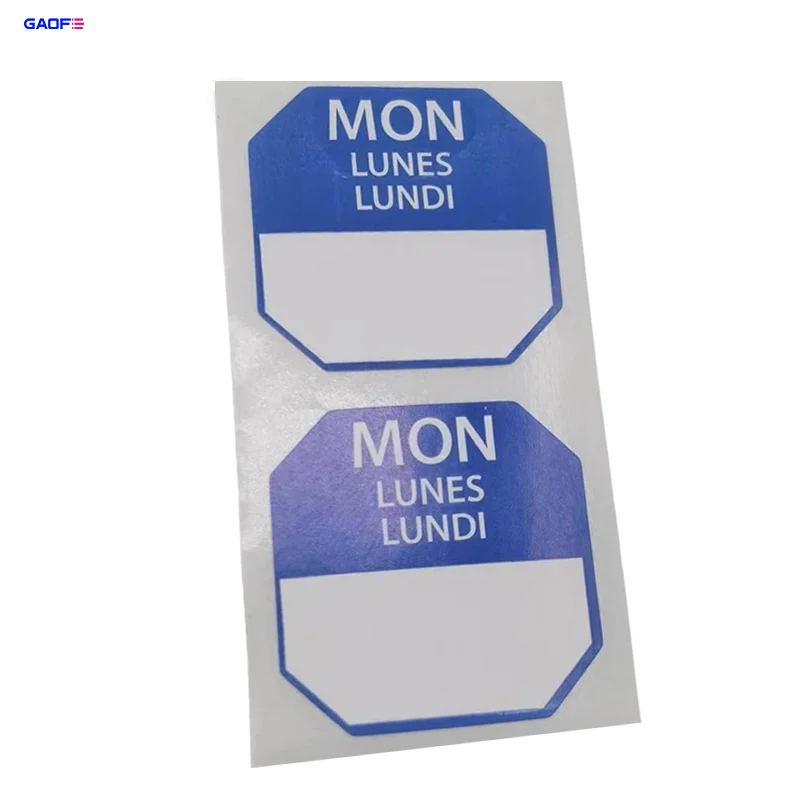 Customized Removable Adhesive Labels Weekly Labels Record Labels