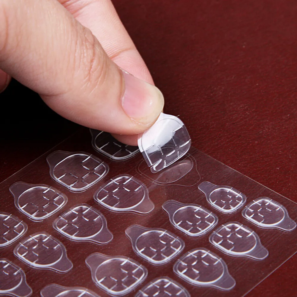 24pcs/sheets Antald Nail Glue Jelly Transparent Double Sided False Nail Glue No Label High Viscosity Fake Nail Decorations Art