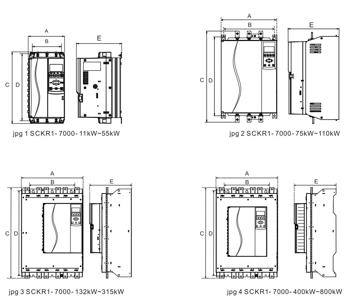 Manufacturer direct sales 5.5KW to 800KW AC motor built in bypass soft starter with Modbus/Profibus soft starter 3 phase 380V