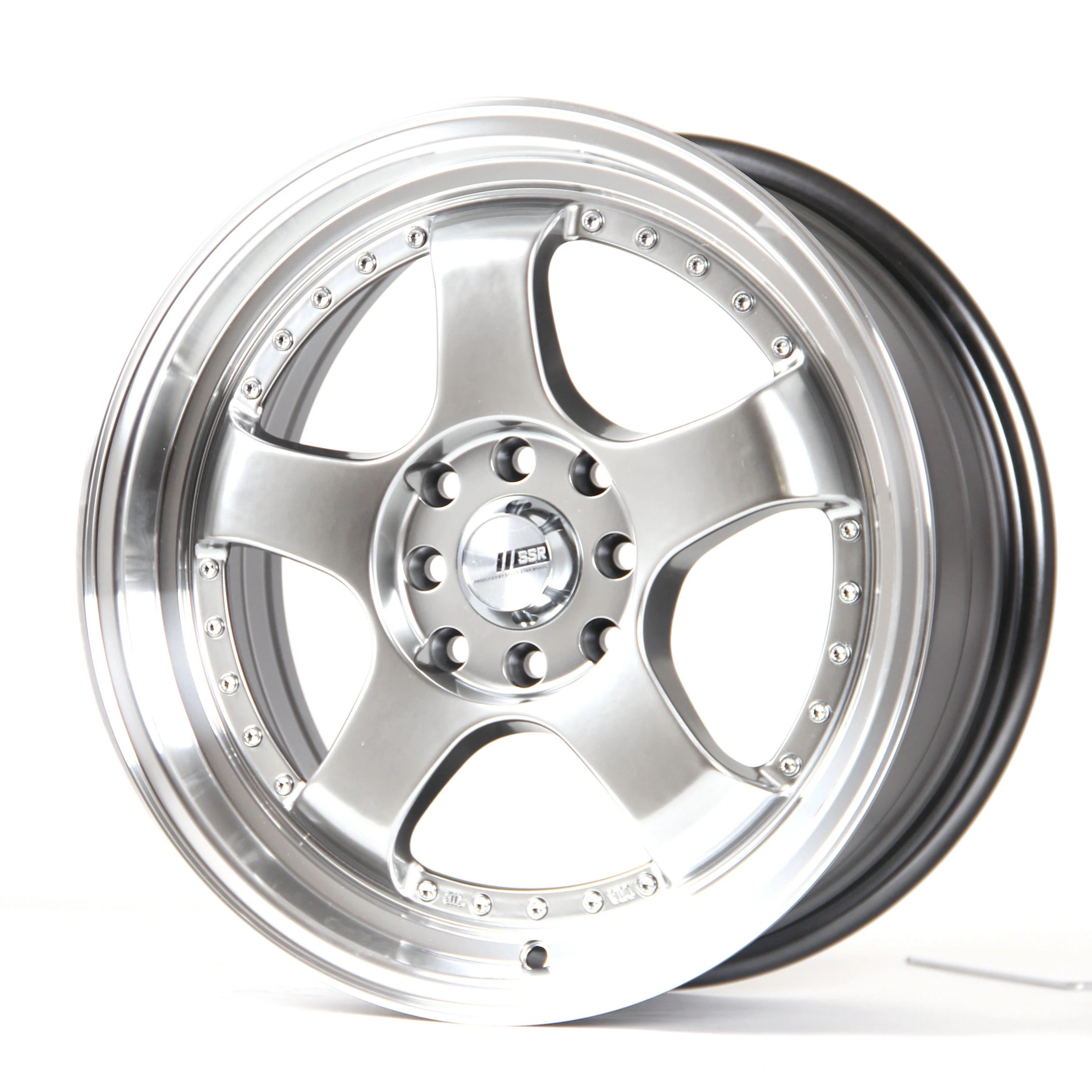 16 17 inch 4 5 holes 5x114.3 Wholesale Factory silver hub alloy rims passenger car wheels