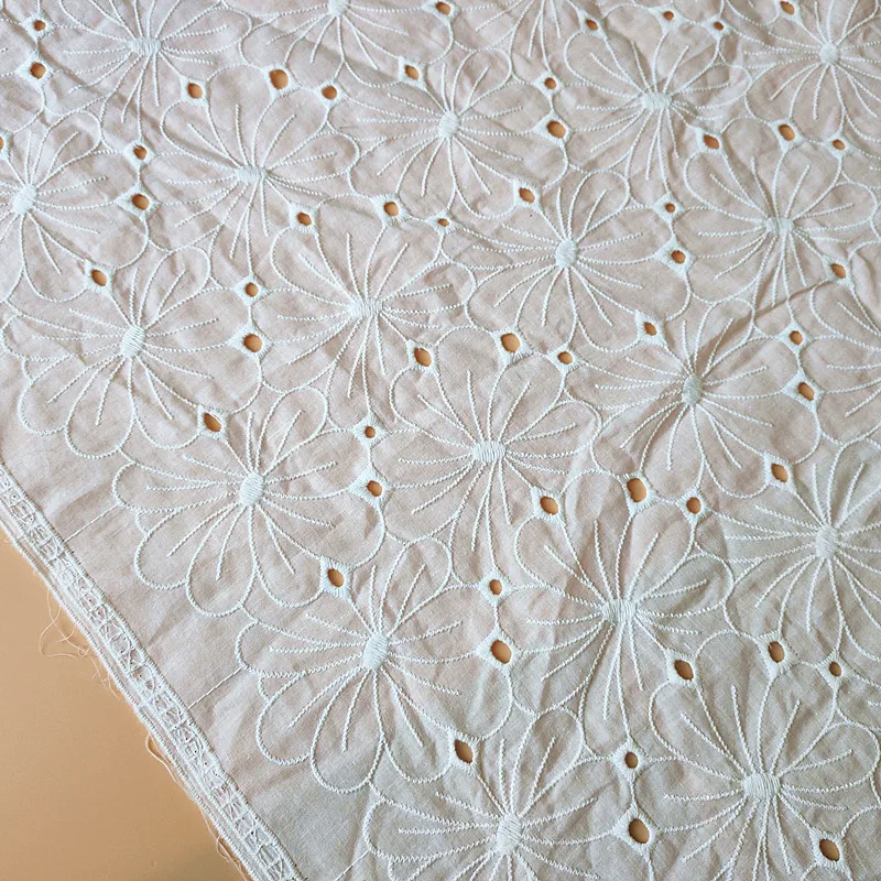 High quality 100% Cotton Voile Embroidered Fabrics for women and girls