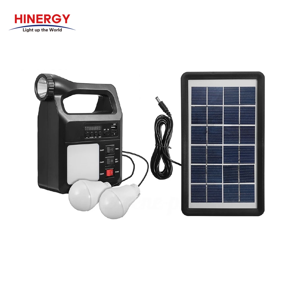 Emergency Mini Portable Solar Power Energy Home Lighting System with Charger Radio MP3 Player Blue tooth