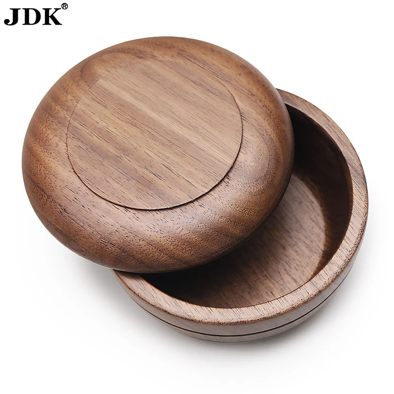 Wholesale walnut wood shaving brush mug bowl with cover lid
