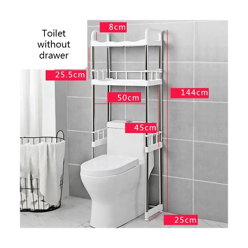 Bathroom Washing Machine Bathroom Shelf Toilet Restroom Floor Toilet Rack Punch Free Washbasin Storage Shelf