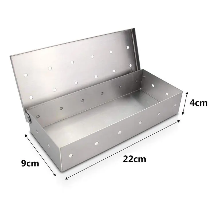 BBQ Accessories for Barbecue Wood Chips On Gas And Charcoal Grill Stainless Steel BBQ Smoker Box