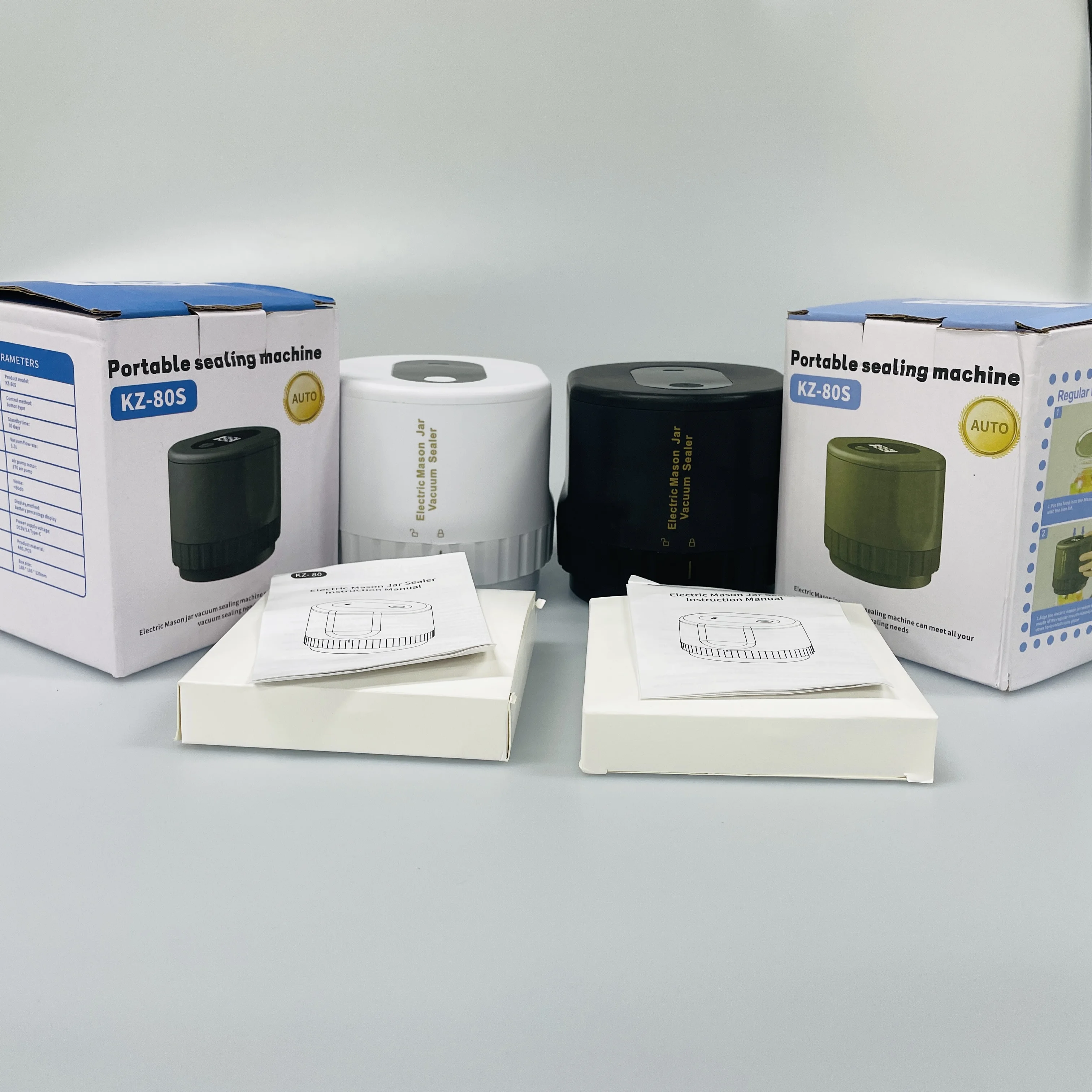 Portable Electric Vacuum Sealer for Mason Jar for Wide Mouth & Regular Mouth Canning Jars with 10 Lids