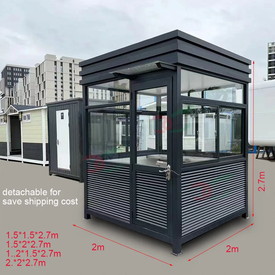 Outdoor Prefabricated Portable Sentry Box Steel Structure Security Toll Booth Luxury Prefab Guard House