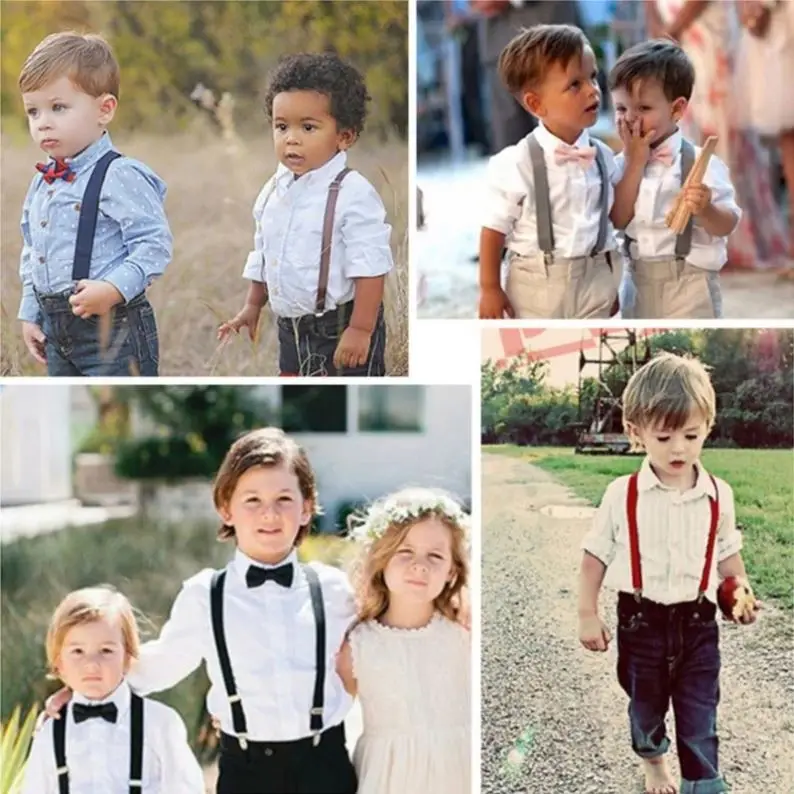 Child Adjustable Straps for Party Suit Skirt Accessories 1-10T Baby Braces Kids Elastic Leather Suspenders