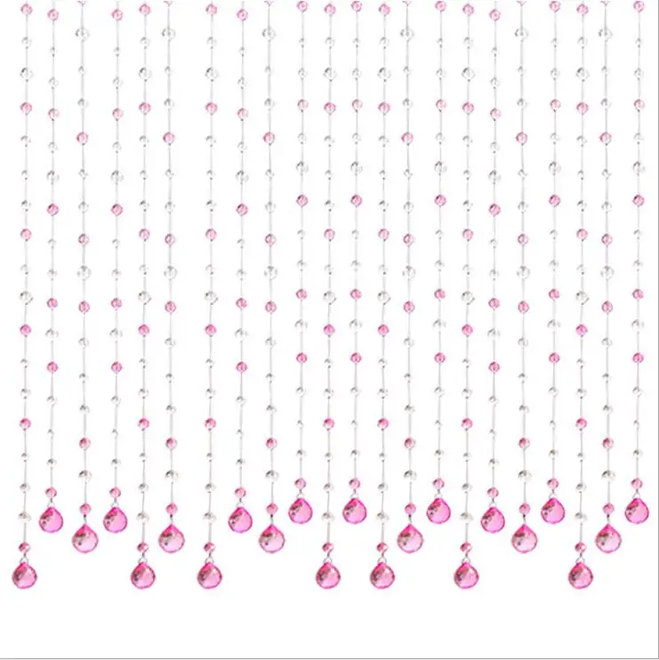 Customized wholesale crystal ctagonal beads curtain for decoration door curtain window curtaino