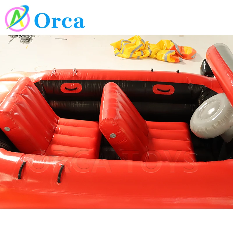 Fast Furious 4.8x2.4x1.6 Meter Inflatable Car Boat Popular Design Automobile Water Ride-ons for Sea Adventures and Towable Cars