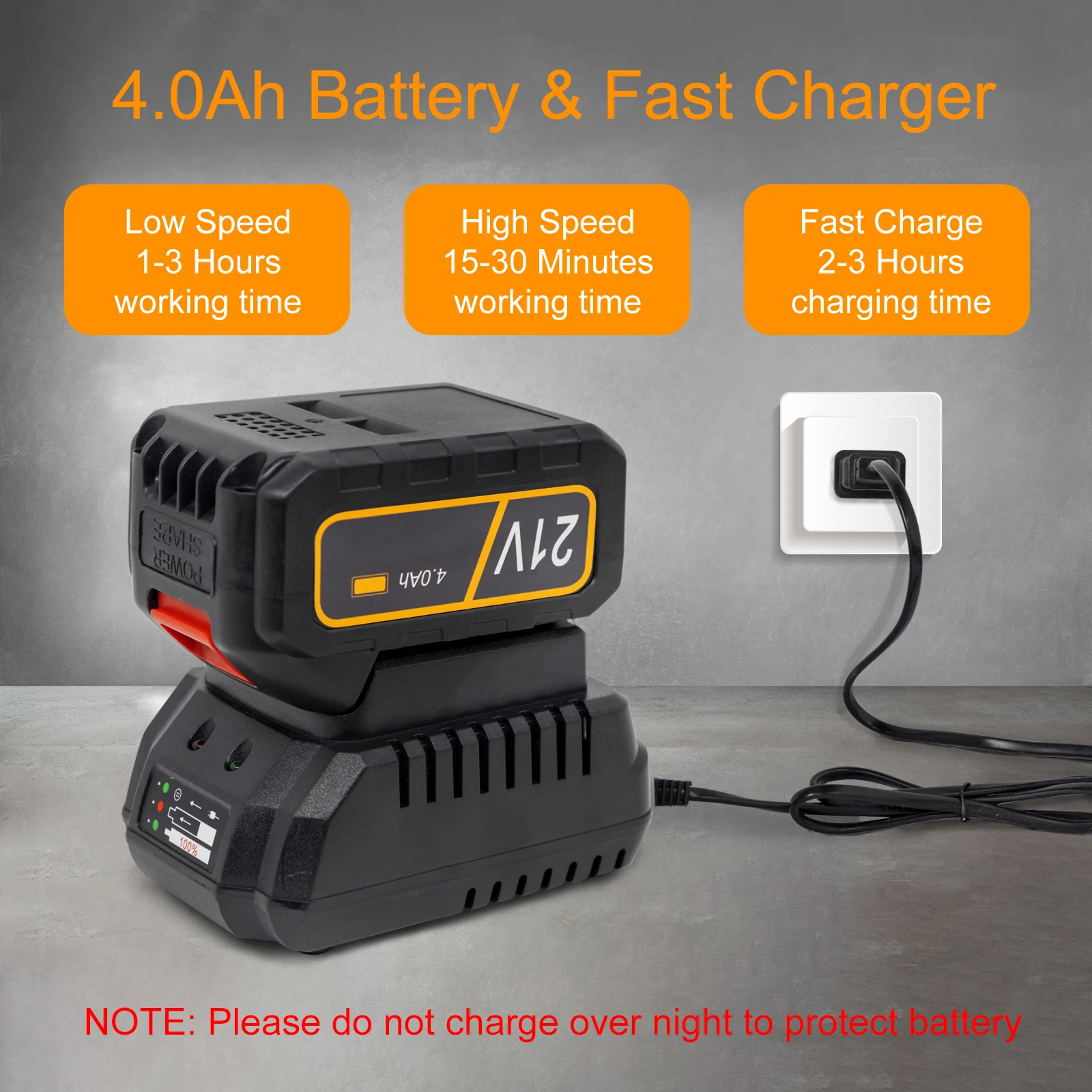 21V Leaf Blower Cordless with 4.0Ah Battery and Charger, 320 CFM 150 MPH 6-Speed 2 Tubes Electric Leaf Blower for Leaves