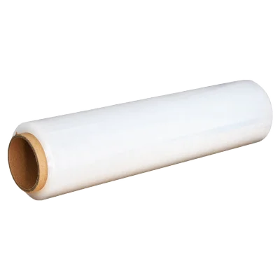store Transparent 5 inch 80 gauge industrial shrink film shrink mini wrap r pallet wrap stretch film plastic wrap with dispense