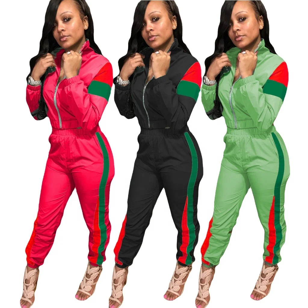 2 Piece Outfits Two Piece Set Wind Coat Letter Printing Casual Women Printed Two Piece Sets Zipper