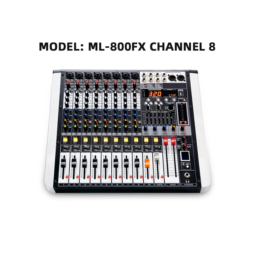Popular portable mixer with power amplifier can choose 4-16 channel low noise design