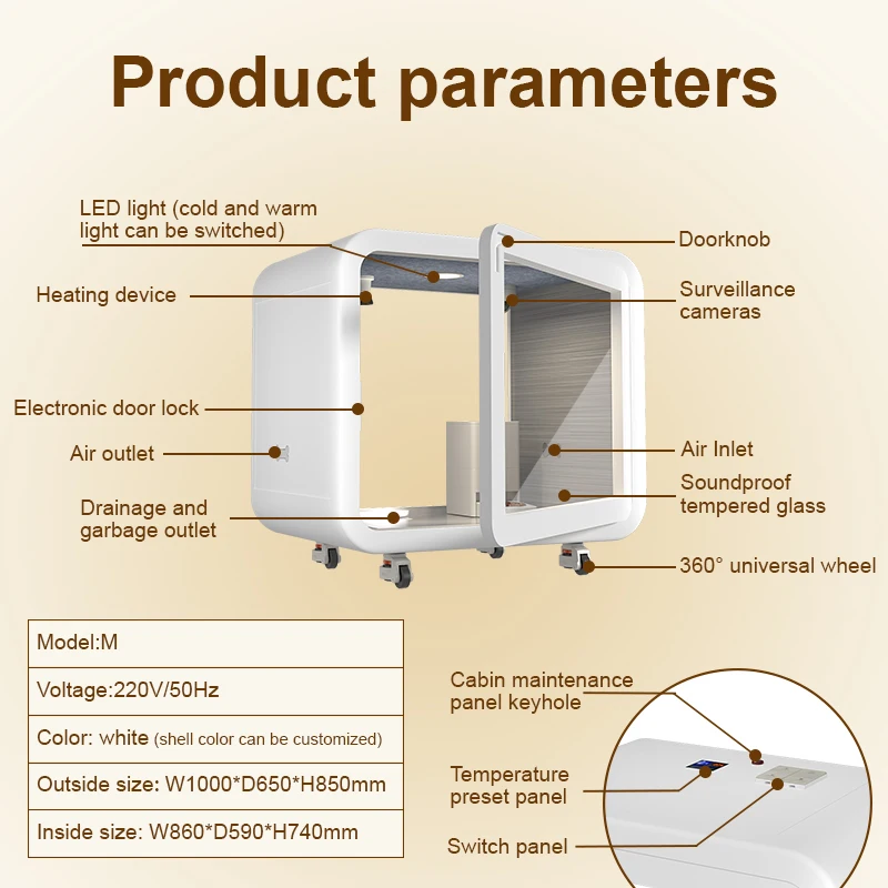 CYspace Modern Style  Ready Made Clean  Ventilated  Quiet Small Pet House  Dog Cat Home Sound Proof Pods Cabin Manufacturers