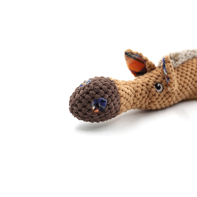 
Dog products wholesale corn kernels curve brown horse dog squeaky chew toys interactive puzzle game dog toys 