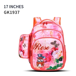 17 inches 2 pieces set 3D EVA cartoon character fashion school bag with heat transfer pattern