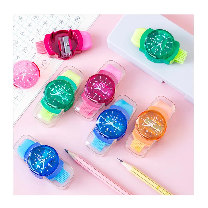 Wholesale 3 in 1 Multifunctional Creative Watch Shape Sharpener for Pencils