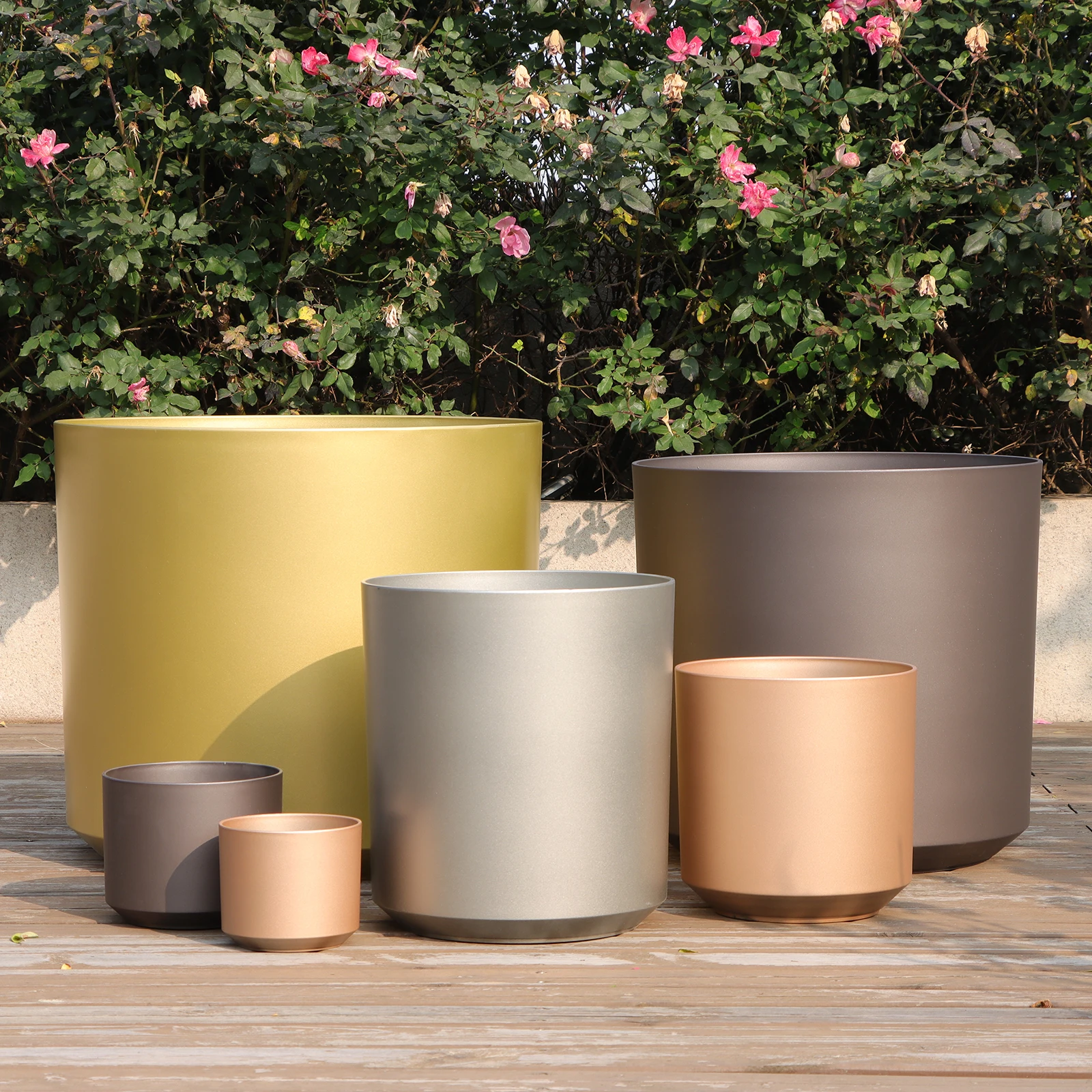Home & Garden Multi-Color Bulk Sale Cheap Different Sizes Round Cylinder Plastic Flower Plant Pot Planter 1 to 20 Inch