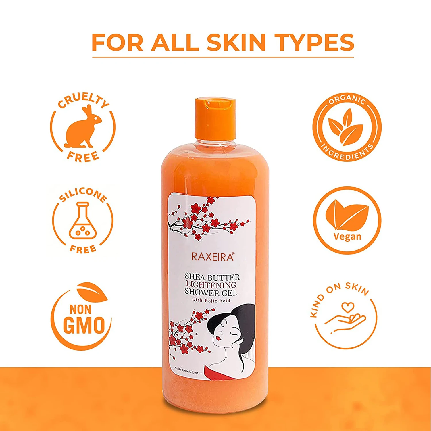 Body Wash Private Label Wholesale Organic Natural Shea Butter Coconut Oil Whitening Exfoliating Body Shower Gel Body Wash