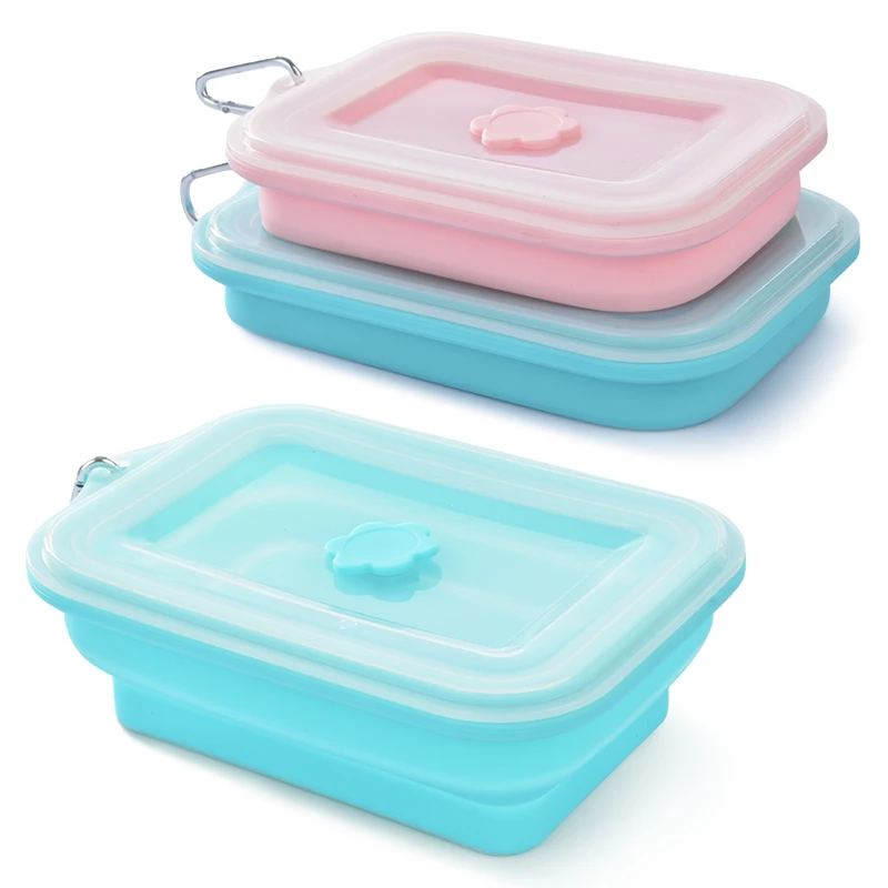 
Hot Selling 800ml Collapsible Lunch Boxes Microwave Silicone Food Storage Container 
