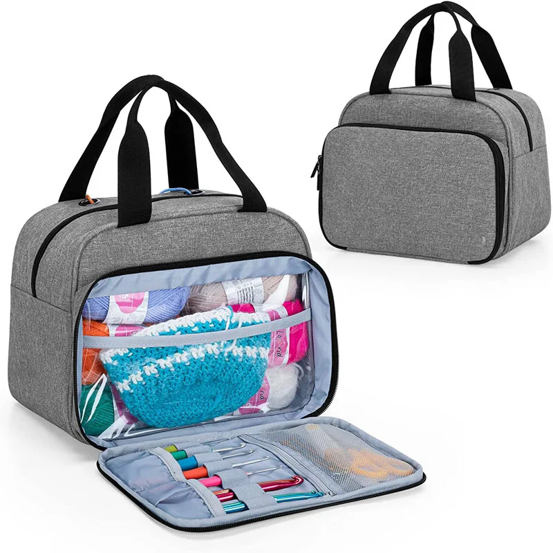 Waterproof Travel Portable Crochet Knitted Tote Yarn Bag Large Capacity Knitting Organizer Yarn Storage Bag