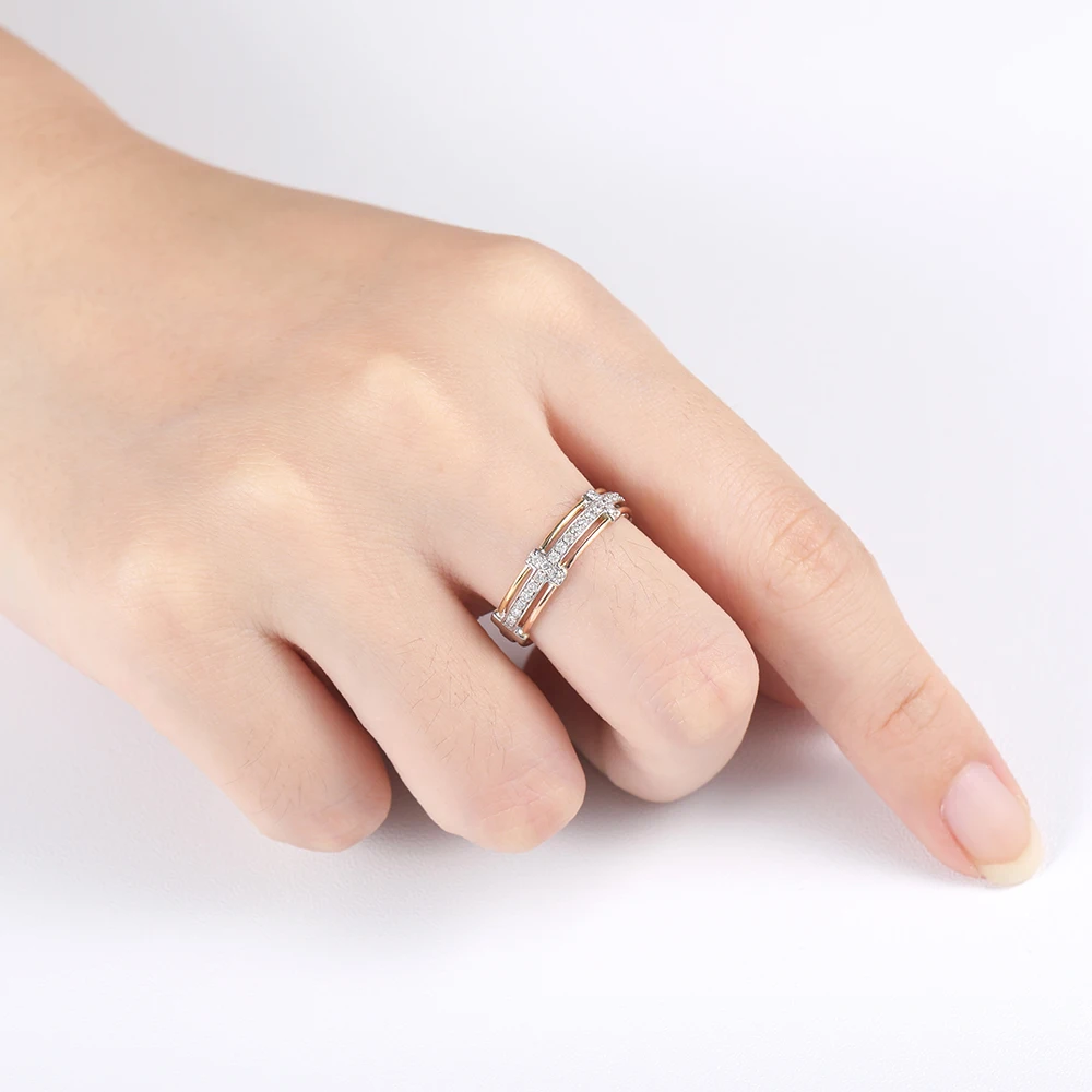 Female Custom Diamond Jewelry Ring 18K Gold Engagement Wedding Ring Band For Women