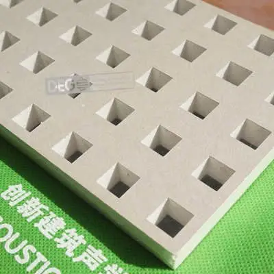 12mm  Acoustic gypsum Panel plasterboard Perforated acoustic panel 12X12mm Square hole
