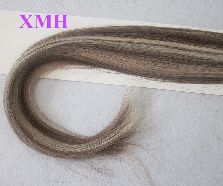 Высококачественные невидимые волосы для наращивания кожи коричневые с светлыми краями