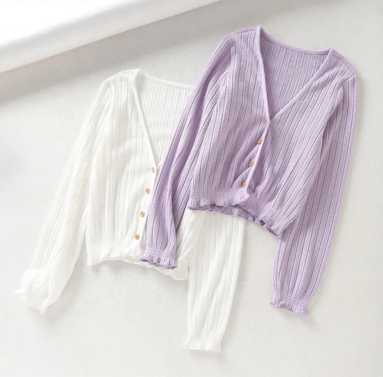 Runwaylover Y628 Falbala 2019 Women Elegant Long Sleeve Knitted Cardigan