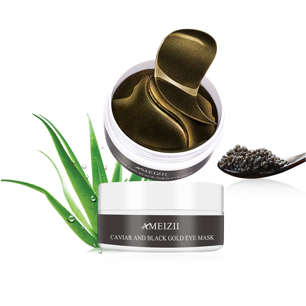 Black Caviar Eye Mask Hydrogel Eye Patch Collagen Anti Wrinkle Dark Circles Remover Parche Ojo Eyemask Sleep Eyepatch